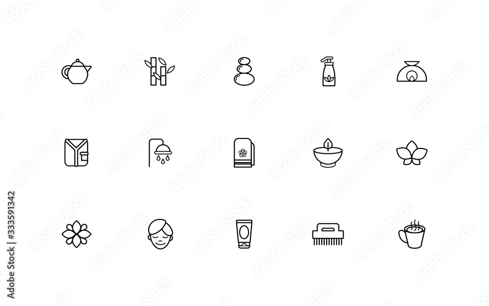 bundle of spa line style icons bundle of spa line style icons