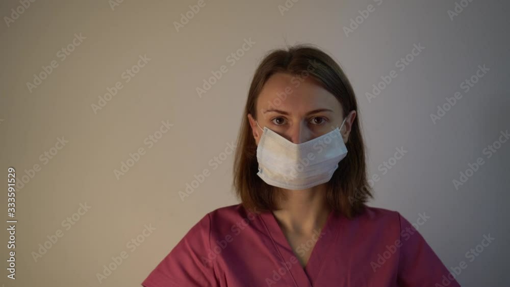 Nurse at night shift. Doctor wearing facial mask. Woman medic positive mood. Nurse at night shift. Doctor wearing facial mask. Woman medic positive mood.