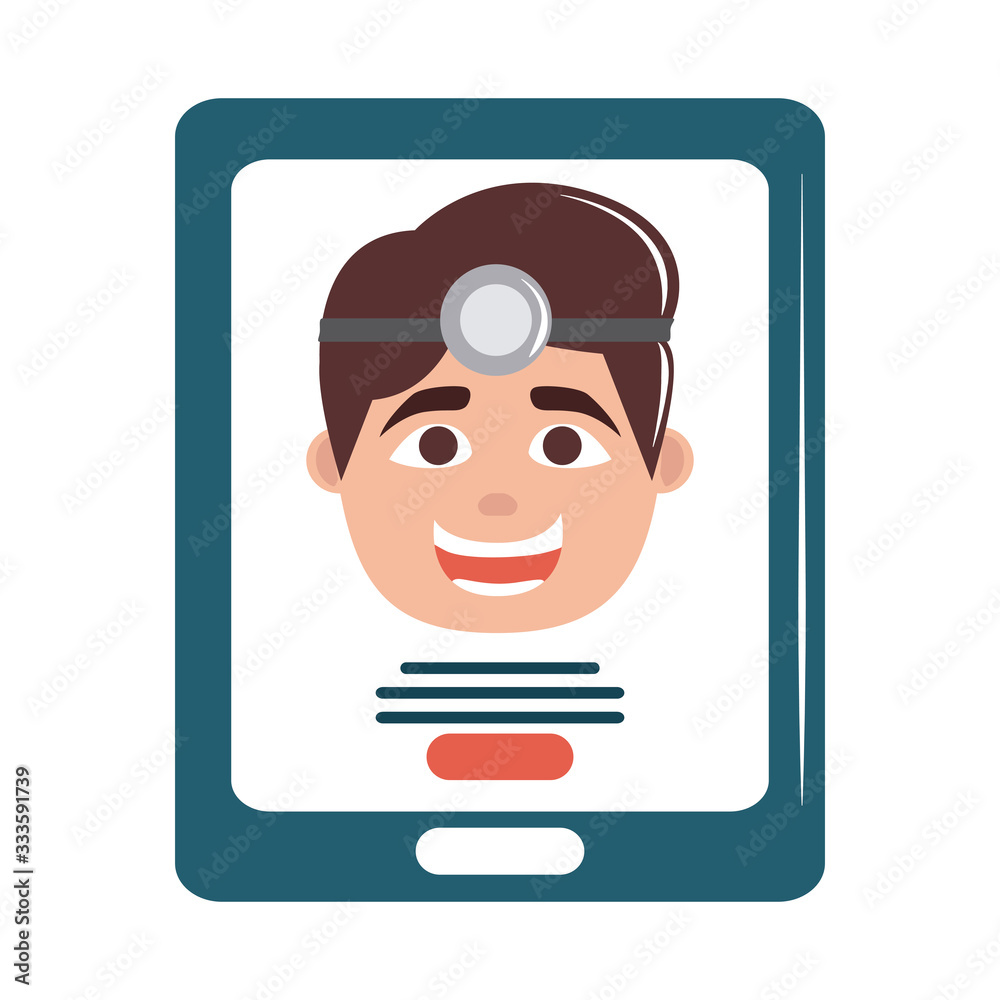 online doctor smartphone app health care flat style icon