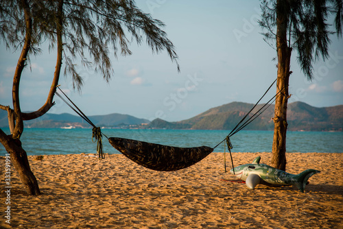 Hammock for relaxing on the beach, Sattahip District, Thailand