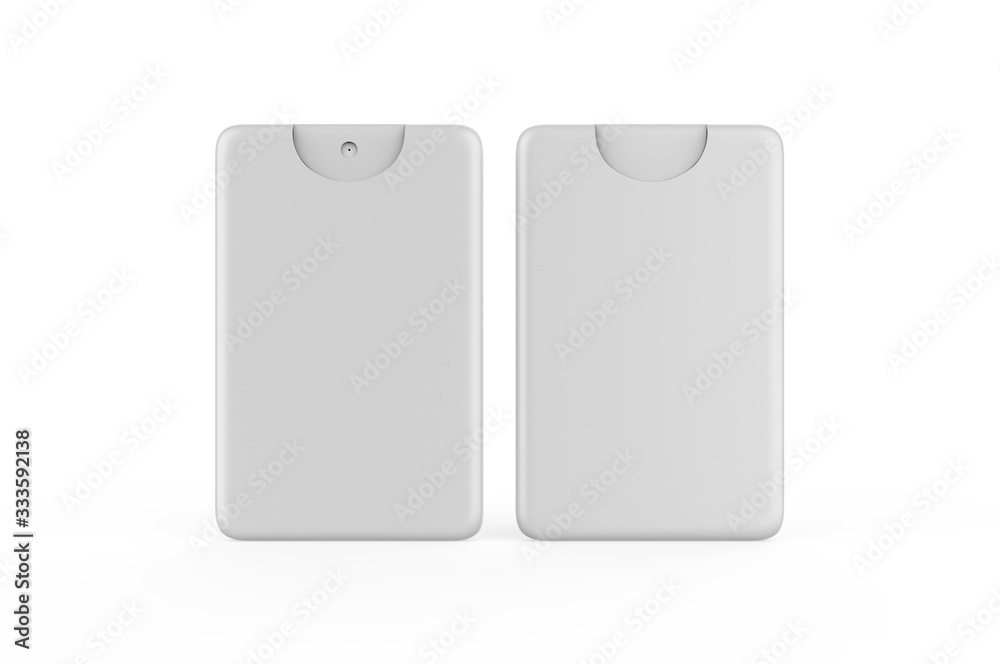 Blank Small Pocket Perfume Plastic Container For Branding, 3d render illustration. Blank Small Pocket Perfume Plastic Container For Branding, 3d render illustration.