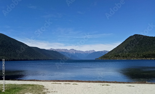 Beautiful landscape around lake Rotoiti New Zealand