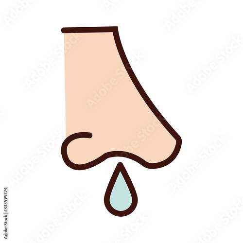 nose with flu line and fill style icon