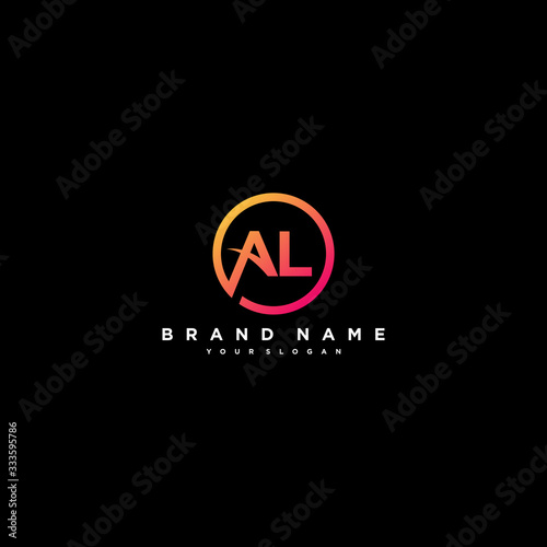 letter AL logo design vector