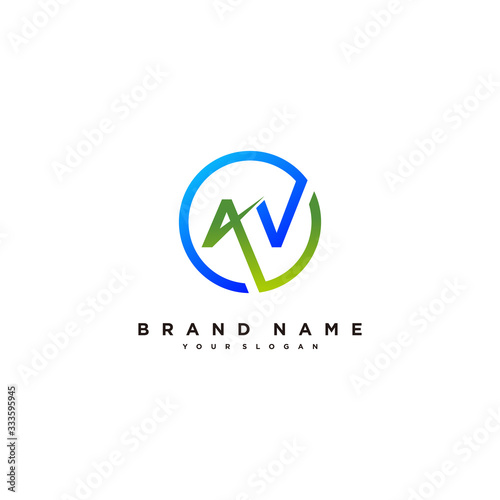 letter AV logo design vector