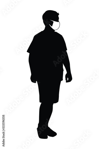 Man with mask silhouette vector