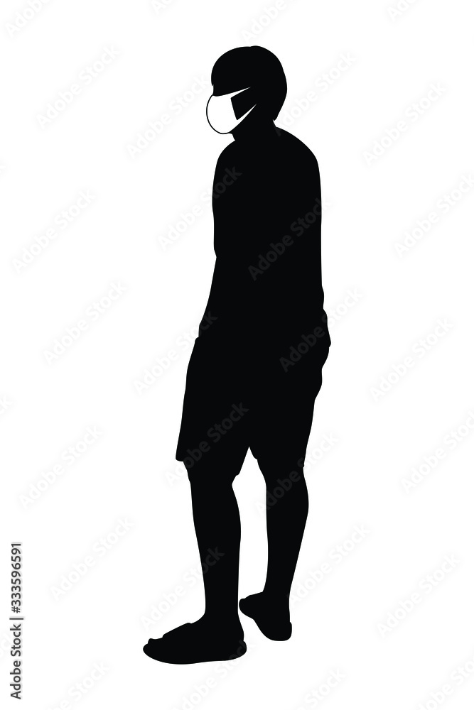 Man with mask silhouette vector Man with mask silhouette vector