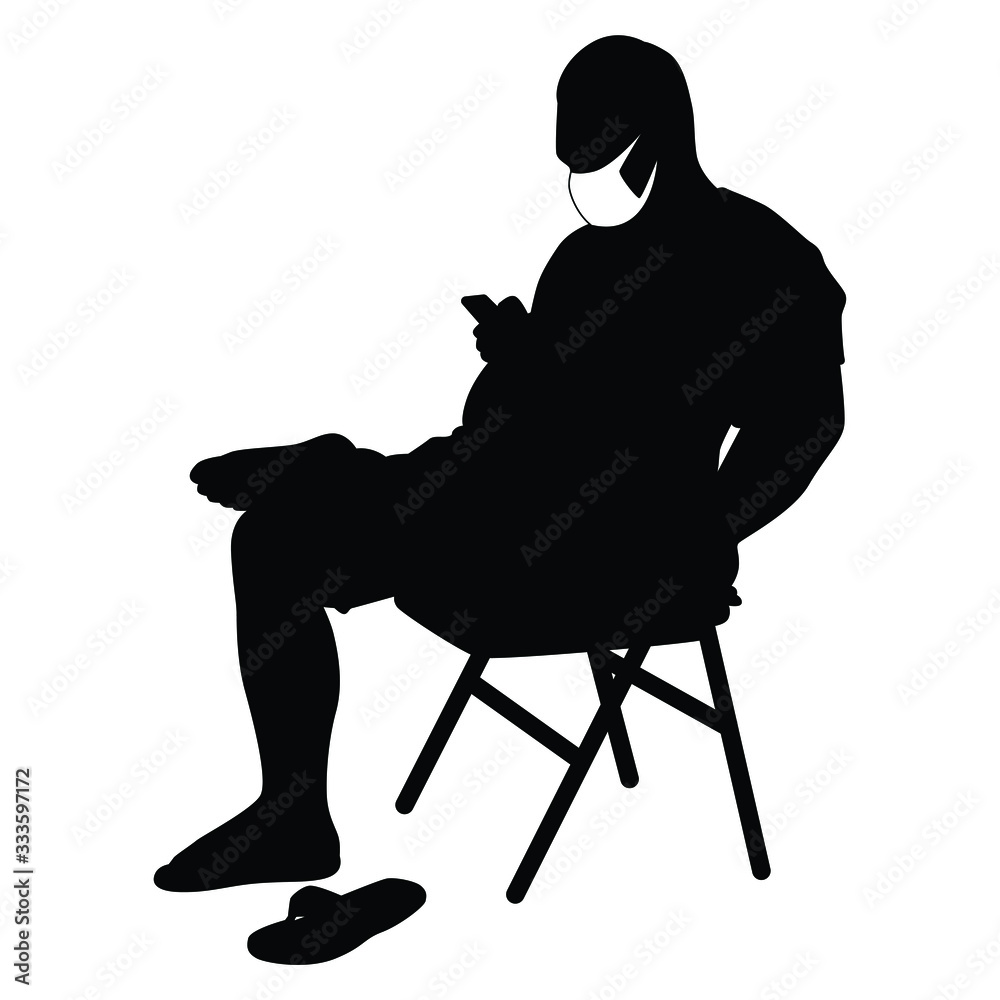 Man with mask silhouette vector Man with mask silhouette vector