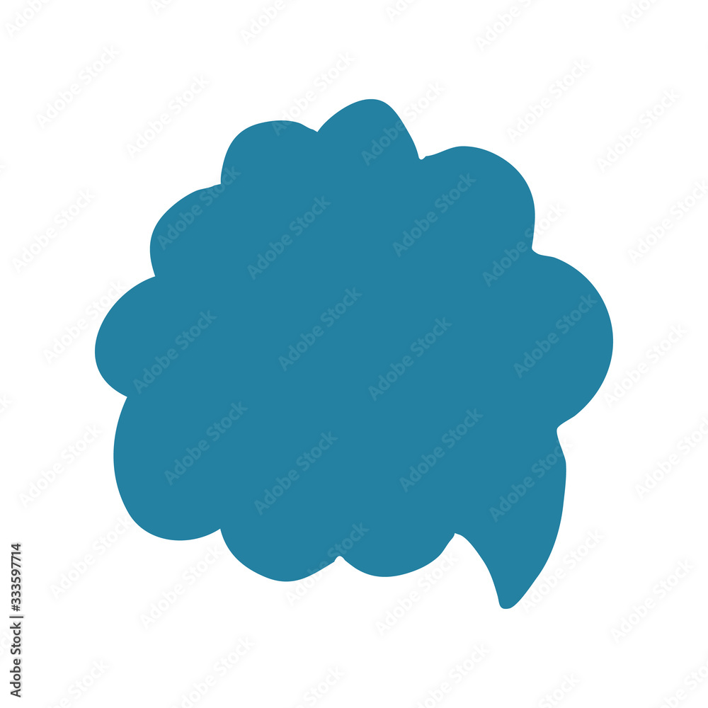 Doodle blue speech bubble isolated on white background. Dialog balloon template chat, message. Doodle blue speech bubble isolated on white background. Dialog balloon template chat, message.