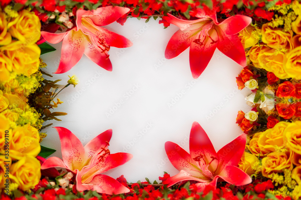 Obraz premium Fresh Floral Spring Background Border