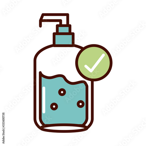 using antibacterial prevent spread of covid19 line and file icon