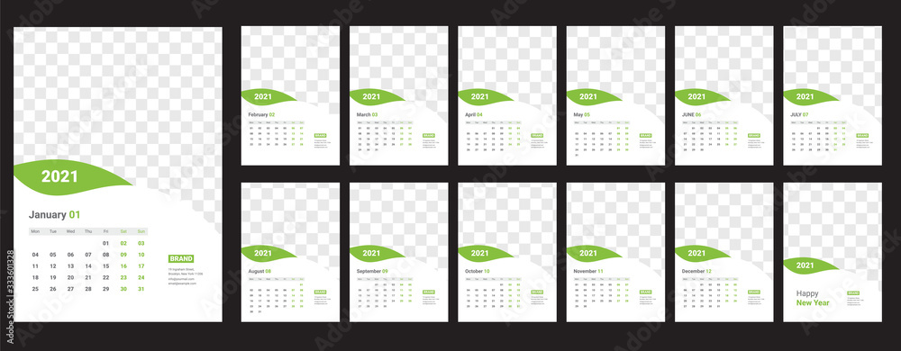 Wall Calendar 2021 Template Wall Calendar 2021 Template