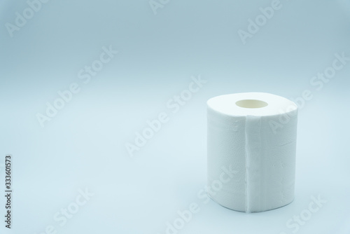 Photo of toilet paper on white background