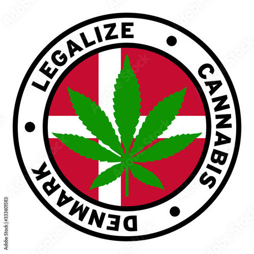Round Legalize Cannabis Denmark Flag Clipart