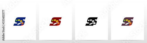  Speedometer On Letter Logo Design S