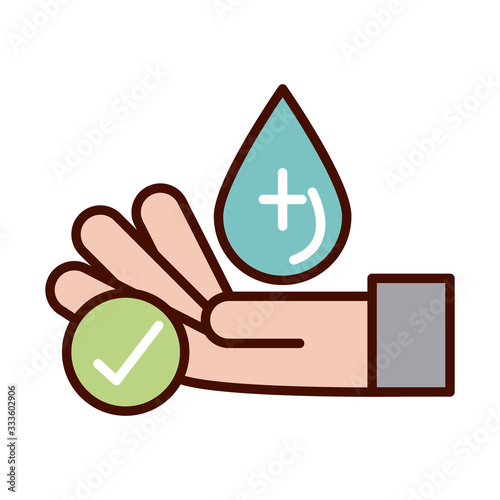 washing hands frequently prevent spread of covid19 line and file icon