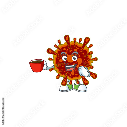 Deadly coronvirus mascot design style showing an Okay gesture