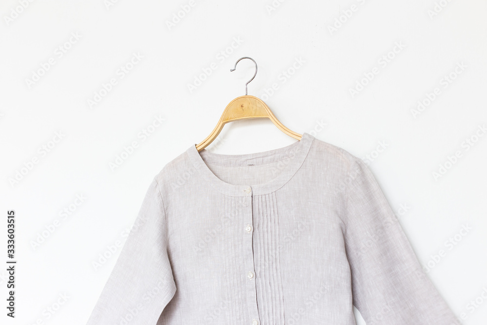 Natural blouse on white background.minimal style. Natural blouse on white background.minimal style.