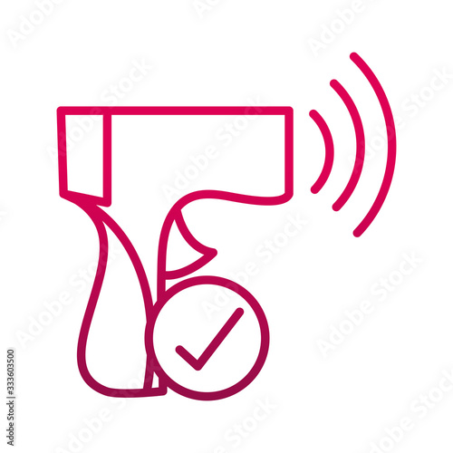 checking temperature prevent spread of covid-19 gradient icon
