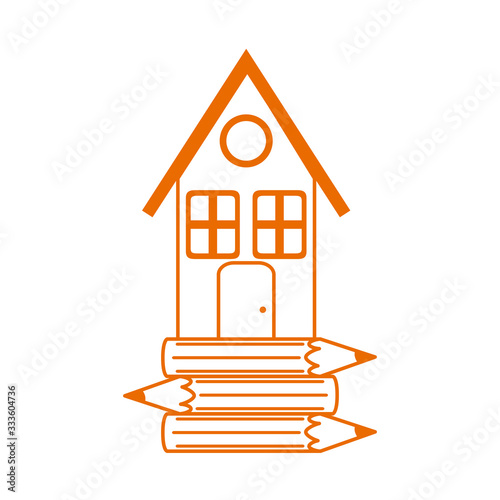 house color pencils supply home education line color style icon