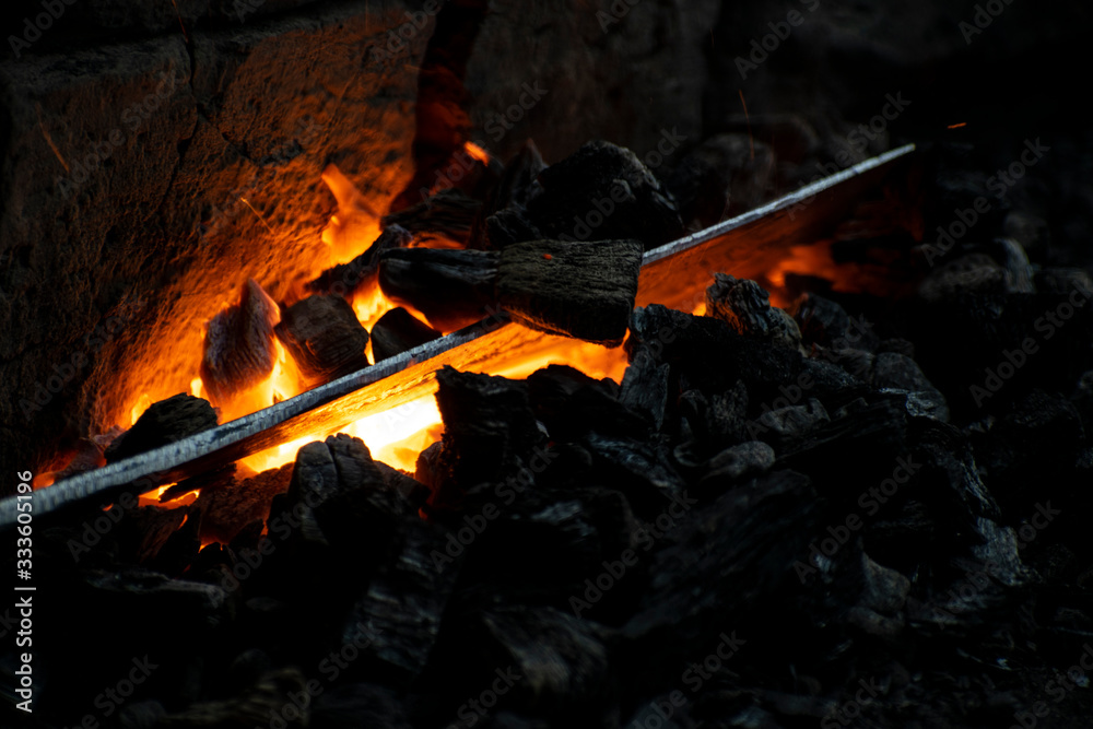 Fototapeta premium fire in the fireplace