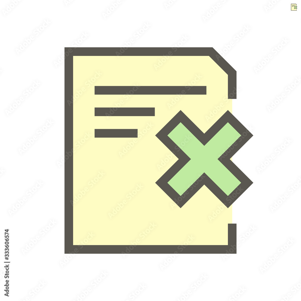 Obraz premium Reject document vector icon set design, 48X48 pixel perfect and editable stroke.