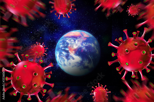 coronavirus attack to earth background  outbreak covid-19  disease attacks the world