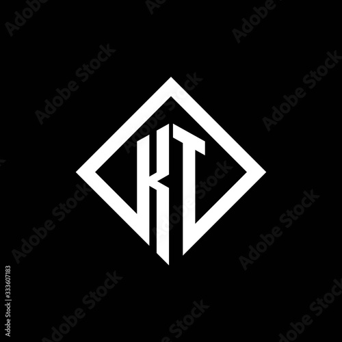 KT logo monogram with square rotate style design template