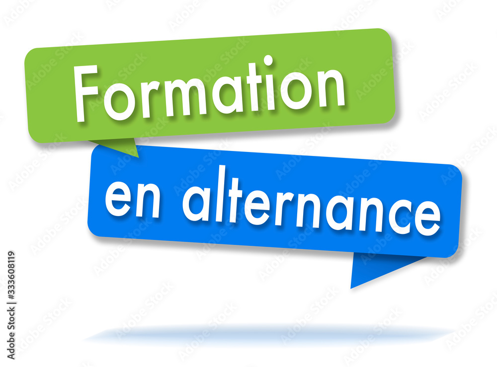 Alternating training in colored speech bubbles and french language Alternating training in colored speech bubbles and french language