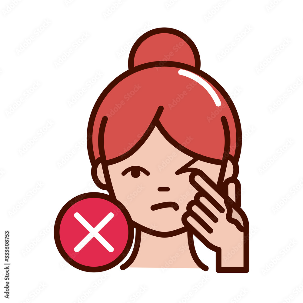 avoid touching eyes to prevent the spread of covid-19 line and file icon avoid touching eyes to prevent the spread of covid-19 line and file icon