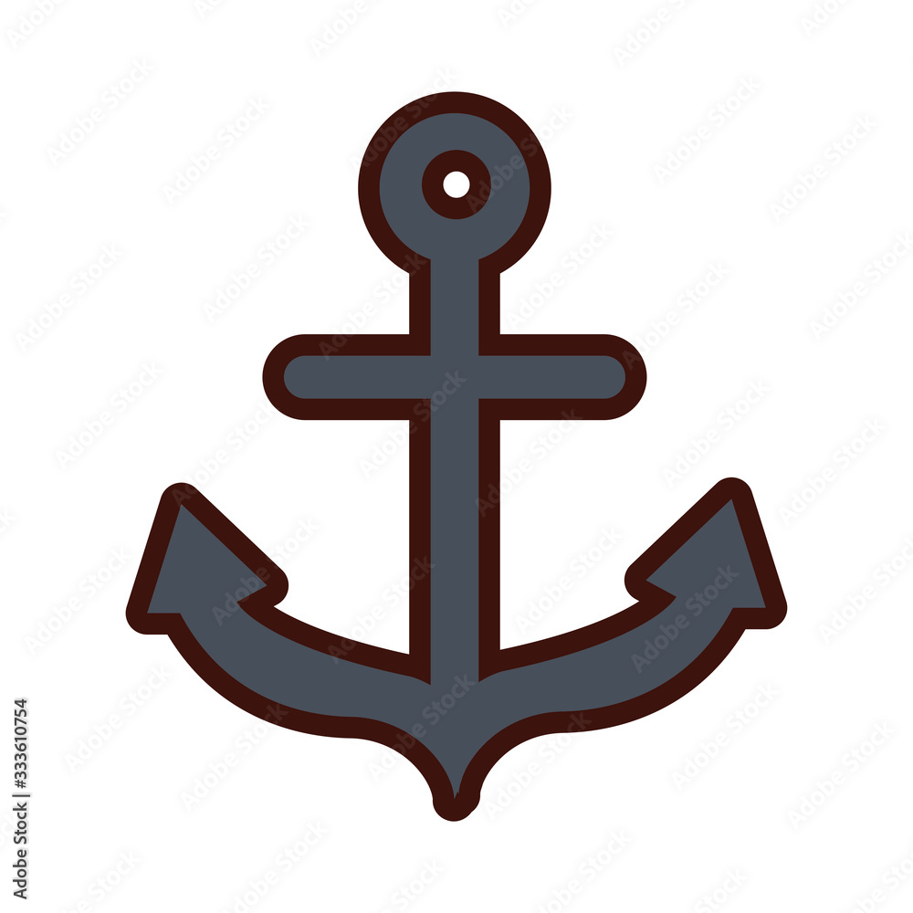 anchor maritime line and fill icon anchor maritime line and fill icon