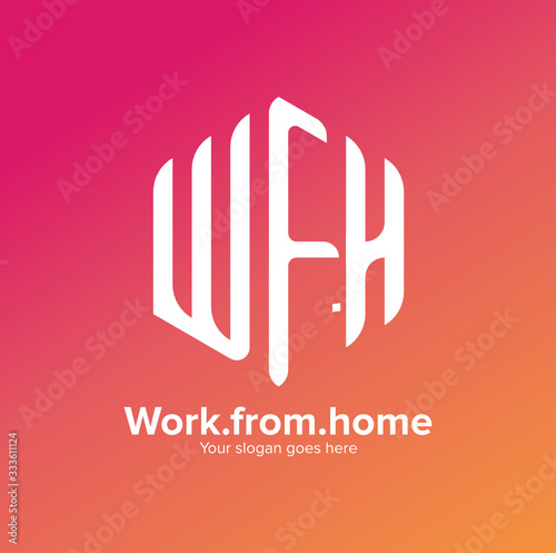 Illustration and Logo of Work from home sign and symbol