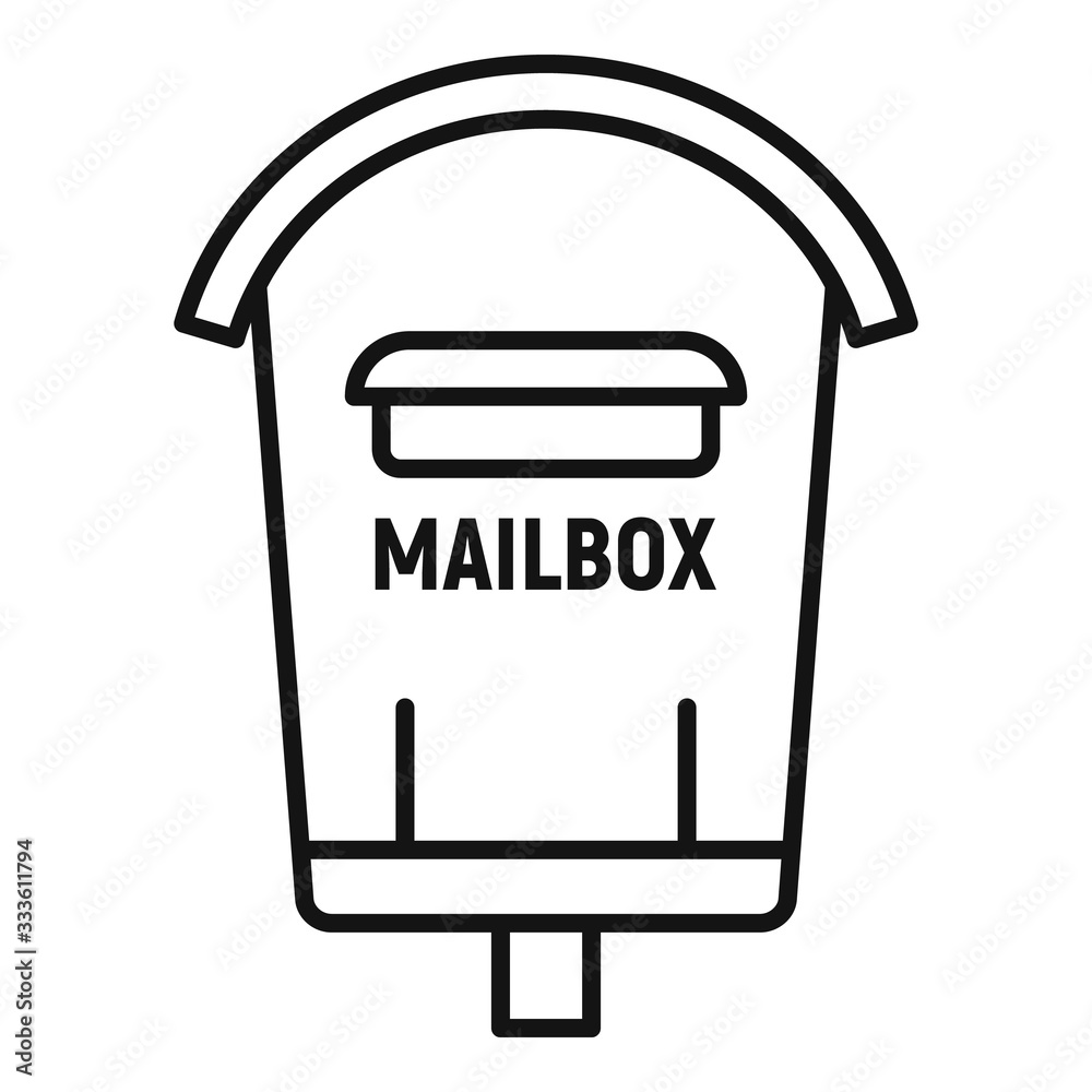 House mailbox icon. Outline house mailbox vector icon for web design isolated on white background House mailbox icon. Outline house mailbox vector icon for web design isolated on white background