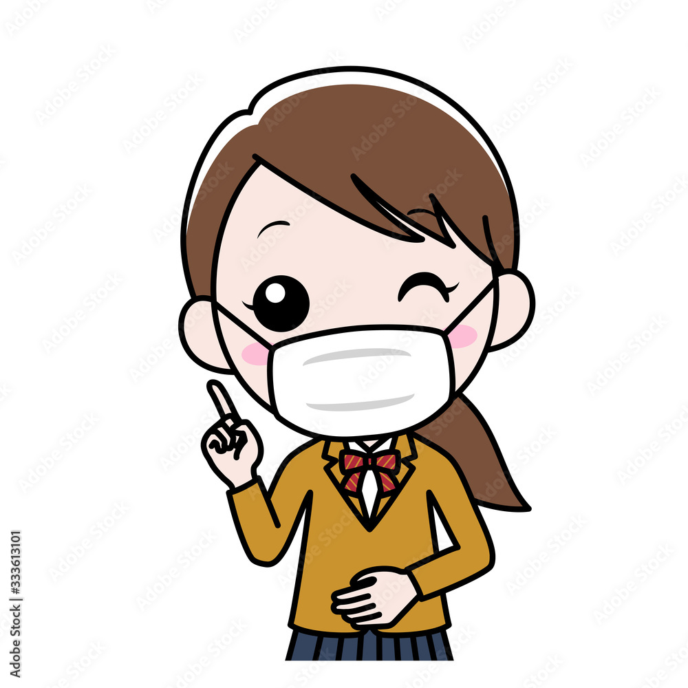 感染症対策のためにマスクをした女性 感染症対策のためにマスクをした女性