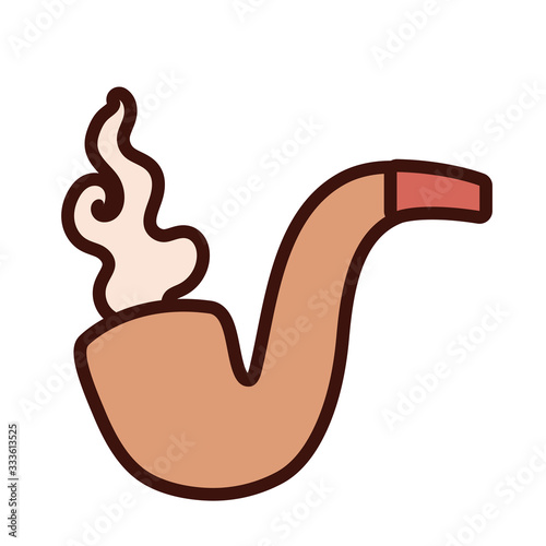 tobacco pipe vintage line and fill icon