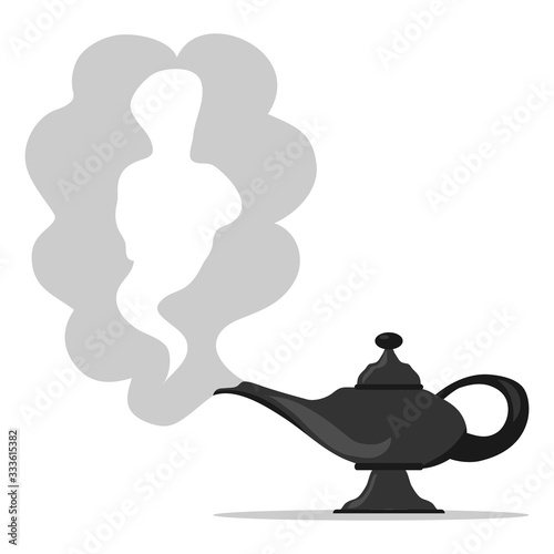 Magic lamp of Aladdin. Aladdin's magic lamp icon. Vector illustration.