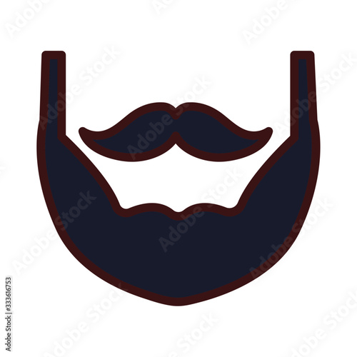 mustache and beard vintage trend hipster line and fill