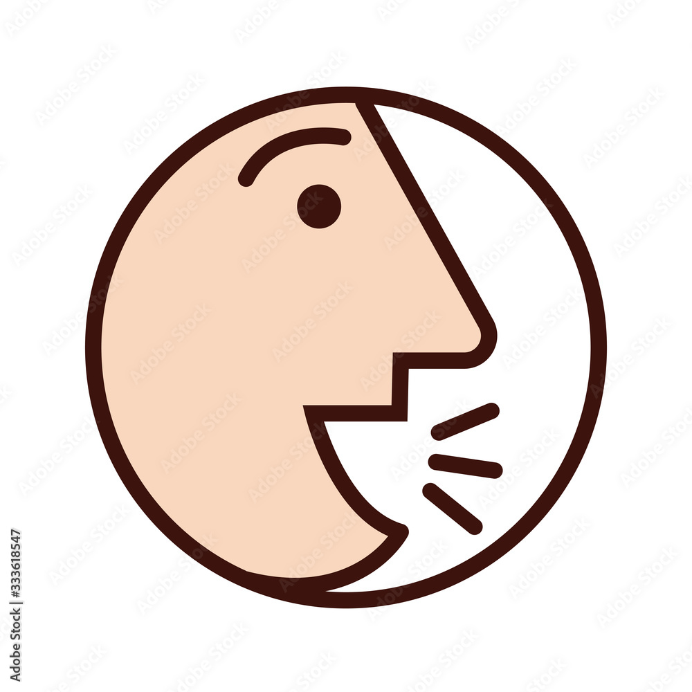 person coughing sick line and fill style icon person coughing sick line and fill style icon