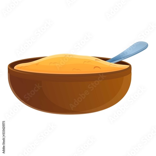 Organic oatmeal icon. Cartoon of organic oatmeal vector icon for web design isolated on white background