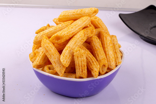 crispy & spicy pasta shape fryums or snacks