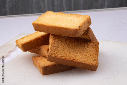 Slika na platnu crunchy crispy isolated rusk set image