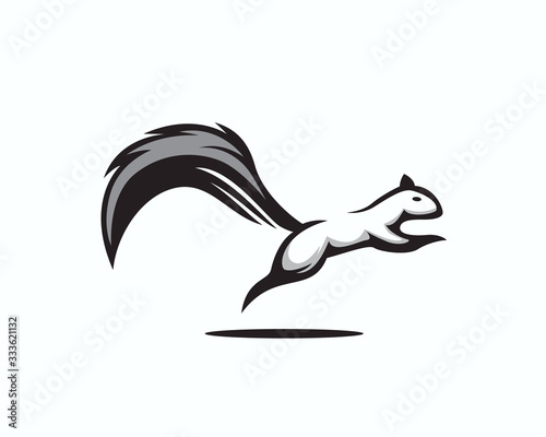 Jump high squirrel logo design inspiration