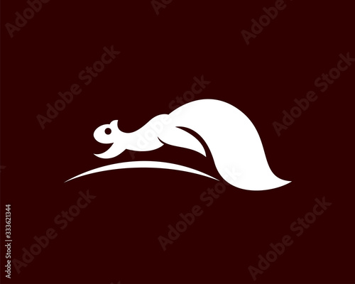 Simple unique jumping squirrel logo design inspiration