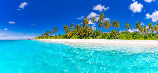 Keuken achterwand Turquoise Amazing scenery, relaxing beach, tropical landscape background. Summer vacation travel holiday design. Luxury travel destination concept. Beach nature, travelling tourism banner, vertical view  © icemanphotos