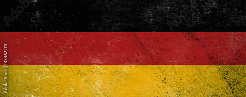 Grunge flag of Germany. Patriotic vintage texture background. Stock illustration. © Victor