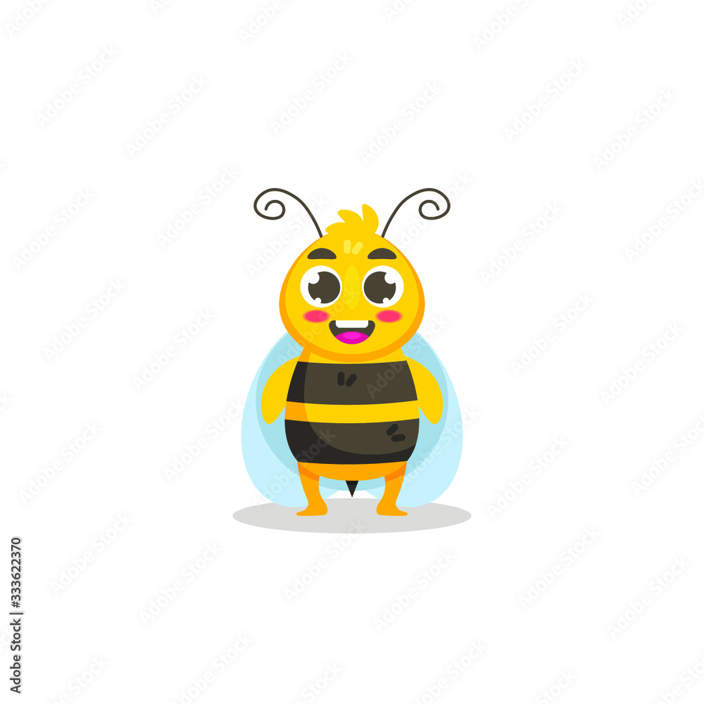 Cartoon Bee vector illustration, isolated on white background Cartoon Bee vector illustration, isolated on white background