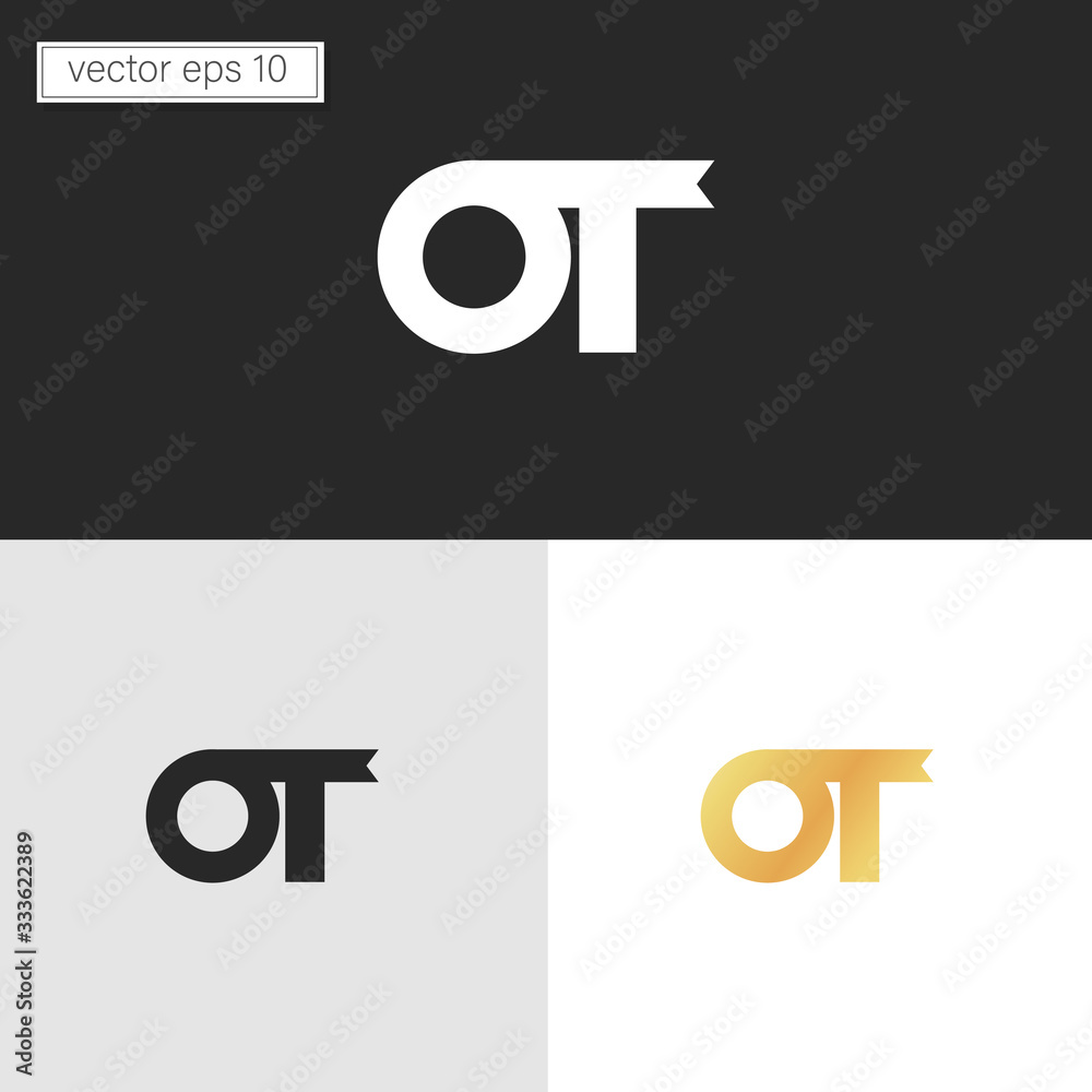 Illustration vector graphic of initials OT letters logo Illustration vector graphic of initials OT letters logo