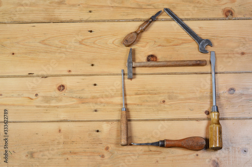 construction tools in form of a house