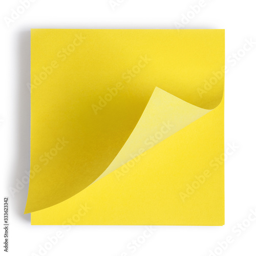 Pack of square yellow stickers, isolated on white background