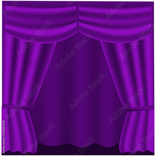 Theater curtain purple. Cinema premiere Classic cover design for decorative design